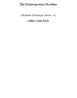 [Professor Challenger 05] • The Disintegration Machine